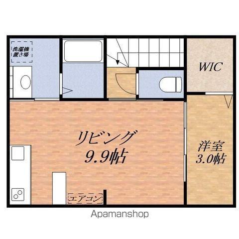 カルフールⅨ A棟(1LDK/2階)の間取り写真