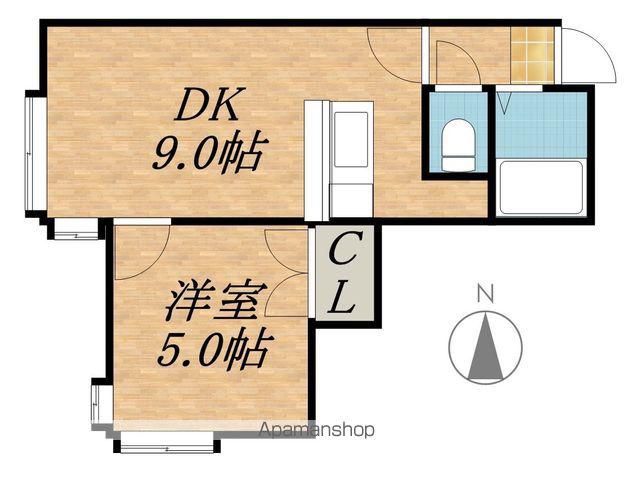シャトーメロン(1DK/1階)の間取り写真