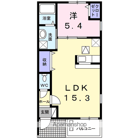 カトル・セゾン(1LDK/1階)の間取り写真