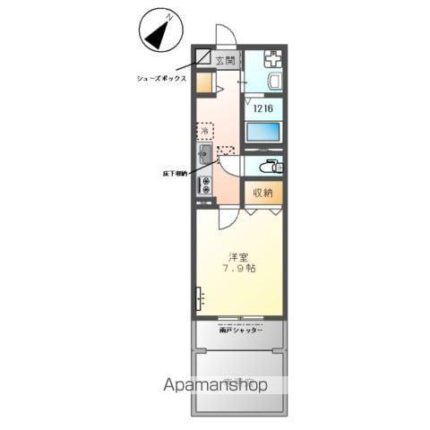 戸田市笹目3丁目アパート(1K/1階)の間取り写真