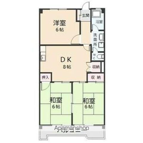 コーポ朝日(3DK/2階)の間取り写真