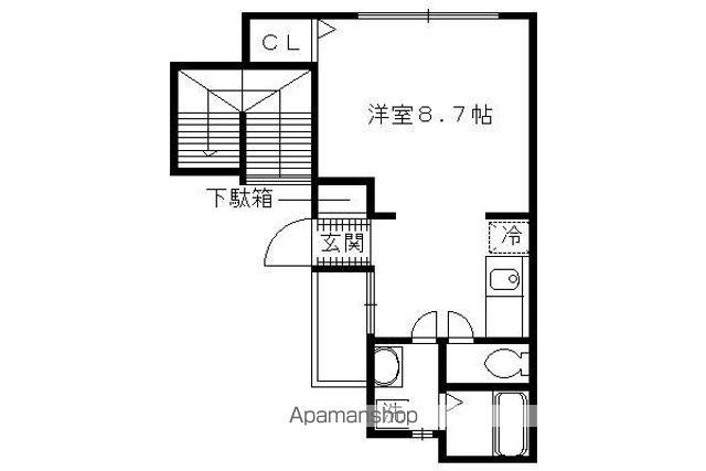 セゾン藤森(1K/3階)の間取り写真