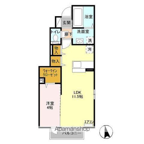 セピアコート(1LDK/1階)の間取り写真