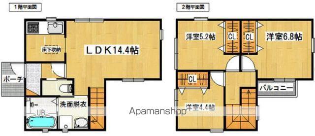 筑肥線 姪浜駅 徒歩6分 2階建 築12年(3LDK)の間取り写真