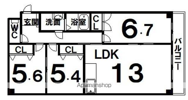 サルイオビヒロ(3LDK/10階)の間取り写真