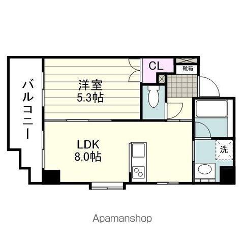 メゾン一刻上荒田(1LDK/4階)の間取り写真