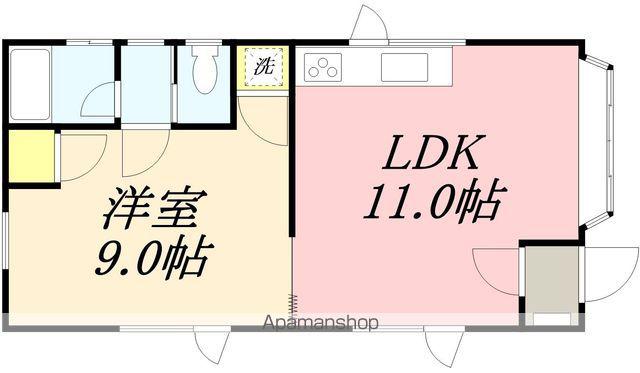 北海道小樽市 2階建 築47年(1LDK)の間取り写真