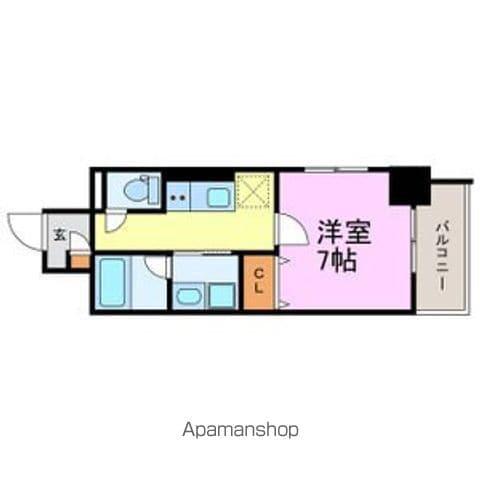 RAFFLE OZONEⅡ -サウス GARDEN-(1K/6階)の間取り写真