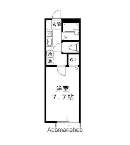 ウイスティリア高洲(1K/1階)の間取り写真