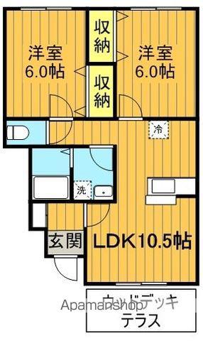 リビングタウン長久保C(2LDK/1階)の間取り写真