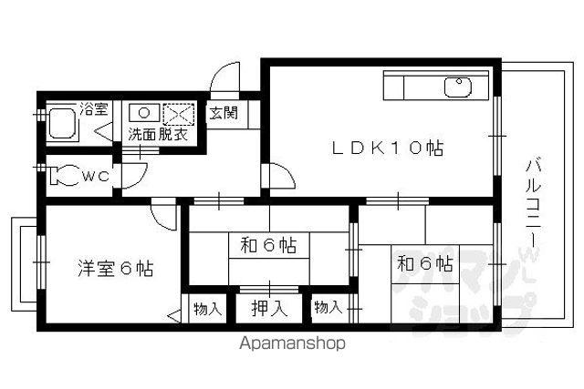 ハイツナカムラII(3LDK/1階)の間取り写真