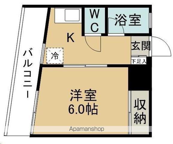 ワンセルフマンション(1K/4階)の間取り写真