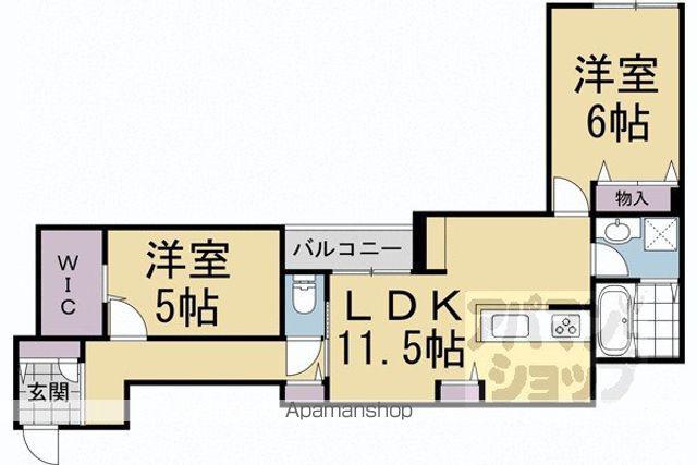 ベルリード MILLESIME寺町(2LDK/2階)の間取り写真