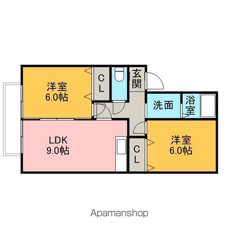 エーデルつつじヶ丘(2LDK/2階)の間取り写真