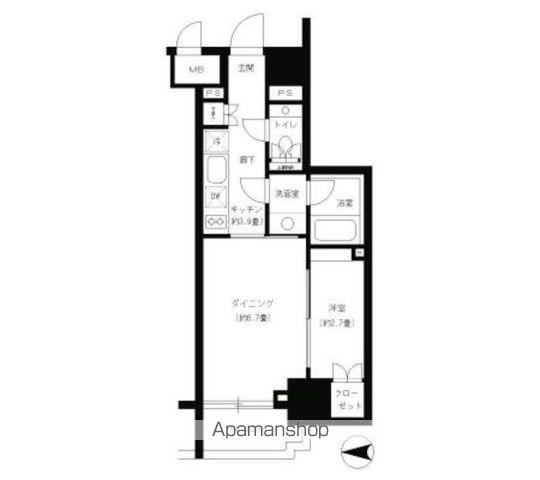 パークキューブ神田(1DK/5階)の間取り写真