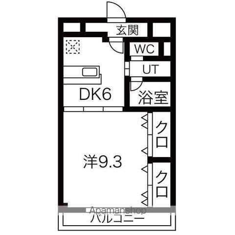 THE VENUS OF WHITE Ⅱ(1DK/3階)の間取り写真