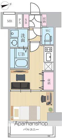 エスティメゾン門前仲町(1DK/6階)の間取り写真