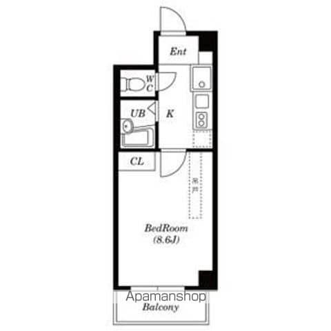 ウエストIN星ヶ丘(1K/7階)の間取り写真