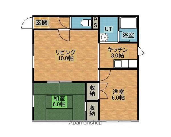 フロンティア池田(2LDK/1階)の間取り写真