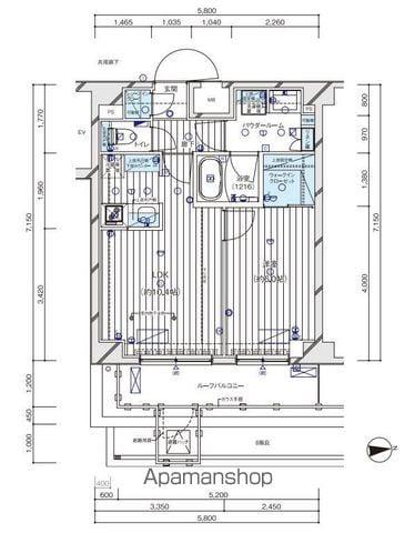 メインステージ入谷Ⅴ(1LDK/2階)の間取り写真