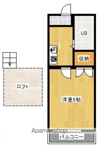 パレス戸坂桜東町(1K/2階)の間取り写真