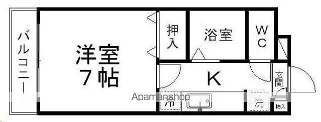 ソレイユ宮城野Ⅰ(1K/4階)の間取り写真