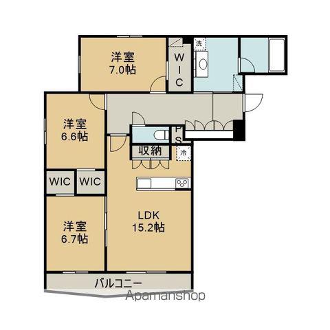 ピオネロ恵庭Ⅱ(3LDK/3階)の間取り写真