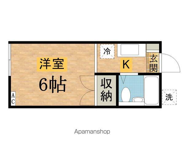 田所コーポB棟(ワンルーム/1階)の間取り写真