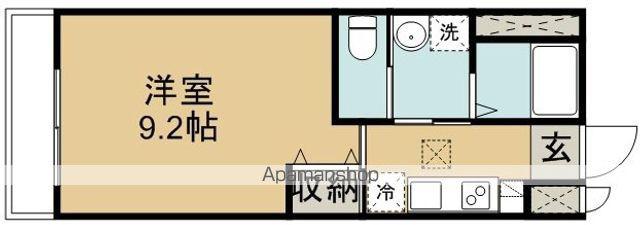 パシフィコⅡ(ワンルーム/1階)の間取り写真