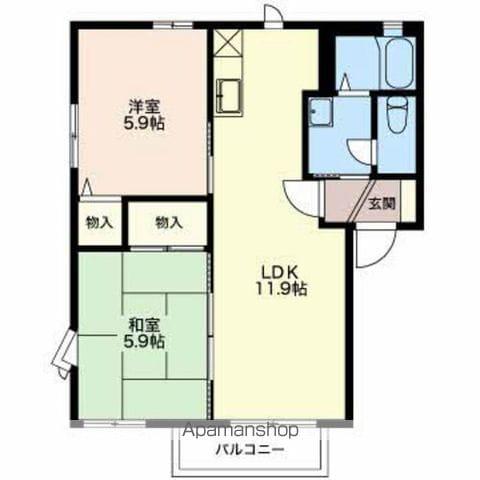 フレグランスリッチ(2LDK/1階)の間取り写真