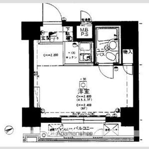 パレドール千駄木(ワンルーム/4階)の間取り写真