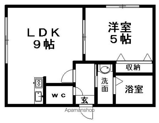 カステル大曲(1DK/1階)の間取り写真