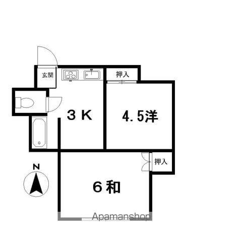 ハイツ寿(2K/3階)の間取り写真