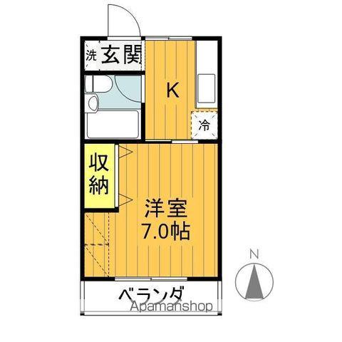 コーポ西崎(1K/2階)の間取り写真