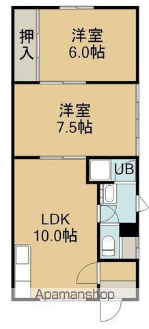 加藤アパート3(2LDK/1階)の間取り写真