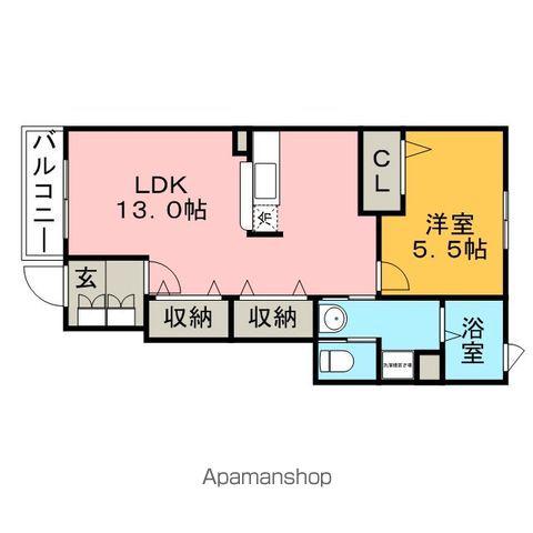 ソレイユ(1LDK/1階)の間取り写真