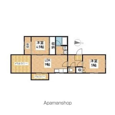 第2シャトーこがね(2DK/4階)の間取り写真