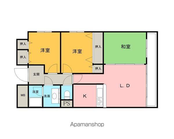 エルソレーユ(3LDK/6階)の間取り写真