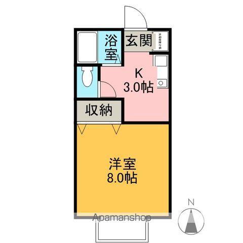 シャルム西津田Ⅱ(1K/2階)の間取り写真