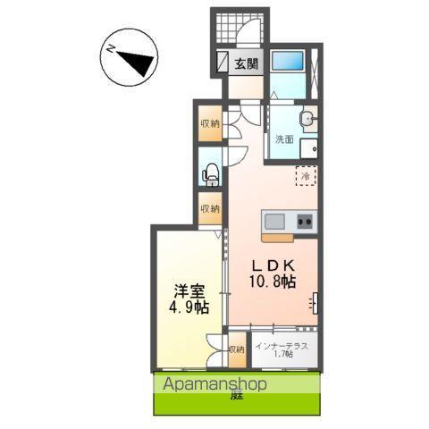 ブルー スカイ(1LDK/1階)の間取り写真