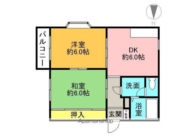 LACIELO(2DK/2階)の間取り写真