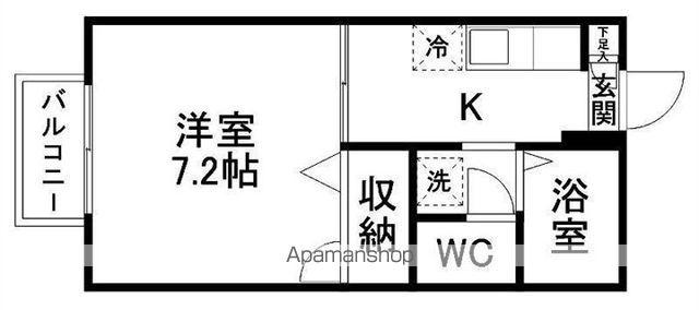 アニバーサリー上杉(1K/2階)の間取り写真
