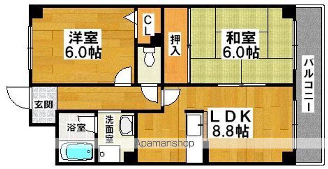 ベルローゼ浜寺(2LDK/1階)の間取り写真