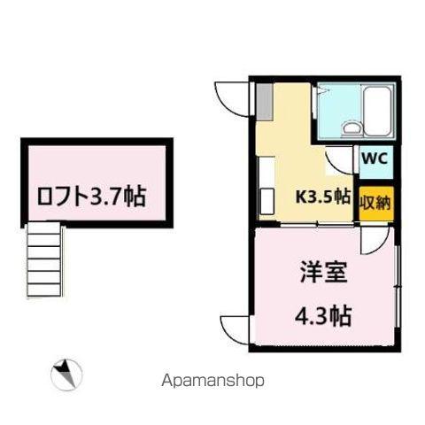 ビューコート小田原(1K/1階)の間取り写真