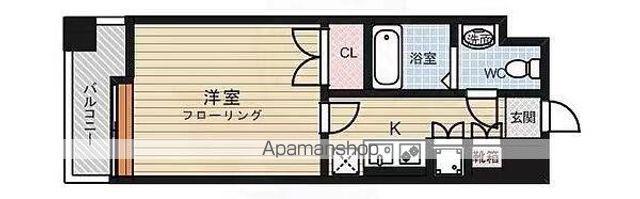 ダイナコートブロッサム天神南ダイナコートブロッサムテンジンミナ(1K/9階)の間取り写真