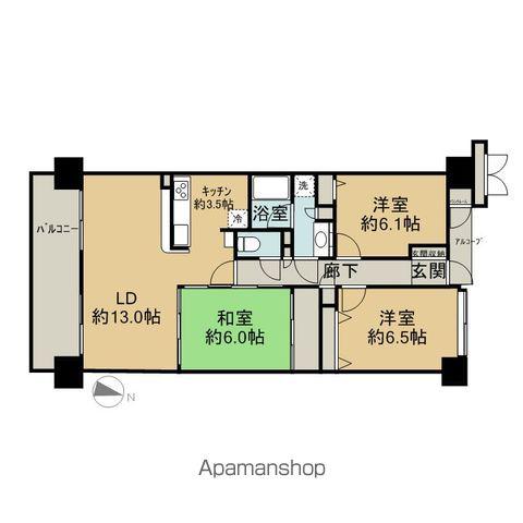 ライオンズマンション北四番丁(3LDK/2階)の間取り写真