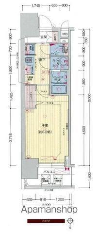 プレサンス心斎橋ソレイユ(1K/3階)の間取り写真