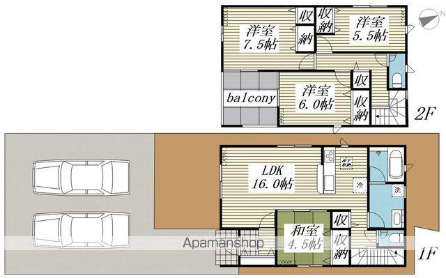 高崎線 北本駅 徒歩28分 2階建 築2年(4LDK)の間取り写真