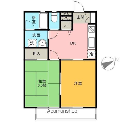 ビクトリアハイツ(2DK/2階)の間取り写真