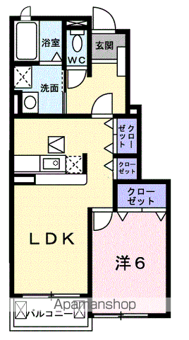サンローズⅡ(1LDK/1階)の間取り写真